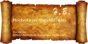 Hochstein Benjámin névjegykártya